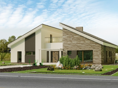 Проект 1этажного дома с террасой,подвалом ОМ